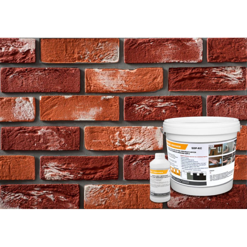 Cegła Jasnoczerwona Bielona Dekoracyjna Elewacyjna Retro Zestaw 305 CRCJB - elewacjaplus.pl